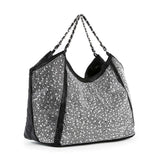 Stunning Quilted And Rhinestone Shoulder Bag