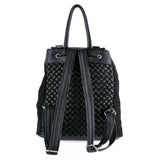 Rhinestone Basketweave Drawstring Backpack