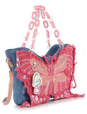 Unique Denim Butterfly Hand Tote