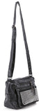 Soft Faux Leather And Rhinestone Crossbody Bag