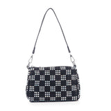 Rhinestone Checkerboard Design Fashion Bag