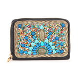 Bead And Stone Design Petite Zip Around Wallet