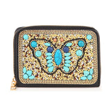 Bead And Stone Design Petite Zip Around Wallet