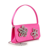 Rhinestone Knotted Flower Design Evening Bag
