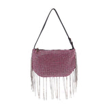 Beaded Fringe Rhinestone Shoulder Bag