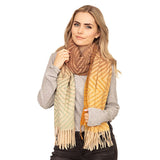 Chevron Patterned Scarf - Mustard