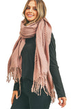 Pleated Design Fashion Scarf - Mauve