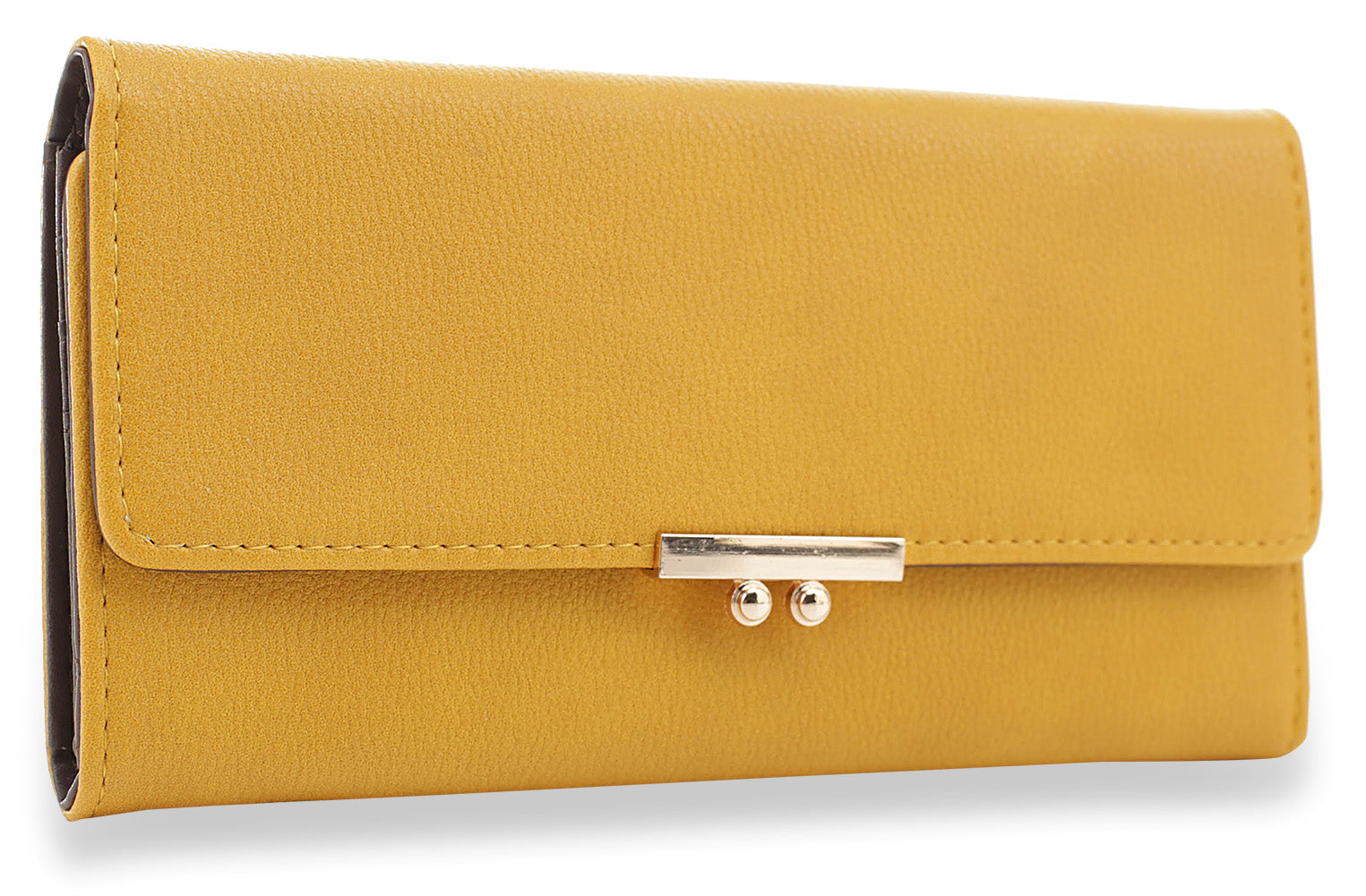 Front Flap Classic Design Wallet - Mustard