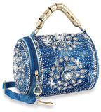 Rhinestone Studded Petite Fashion Handbag - Blue
