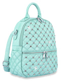 Rhinestone Stud Quilted Fashion Backpack - Mint