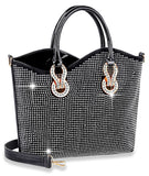 Stunning Rhinestone Handbag - Black