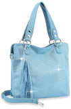 Dazzling Rhinstone Covered Fashion Handbag - Light Blue