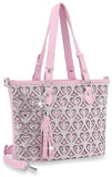 Heart Design Tote Handbag - Pink
