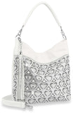 Heart Design Hobo Handbag - White