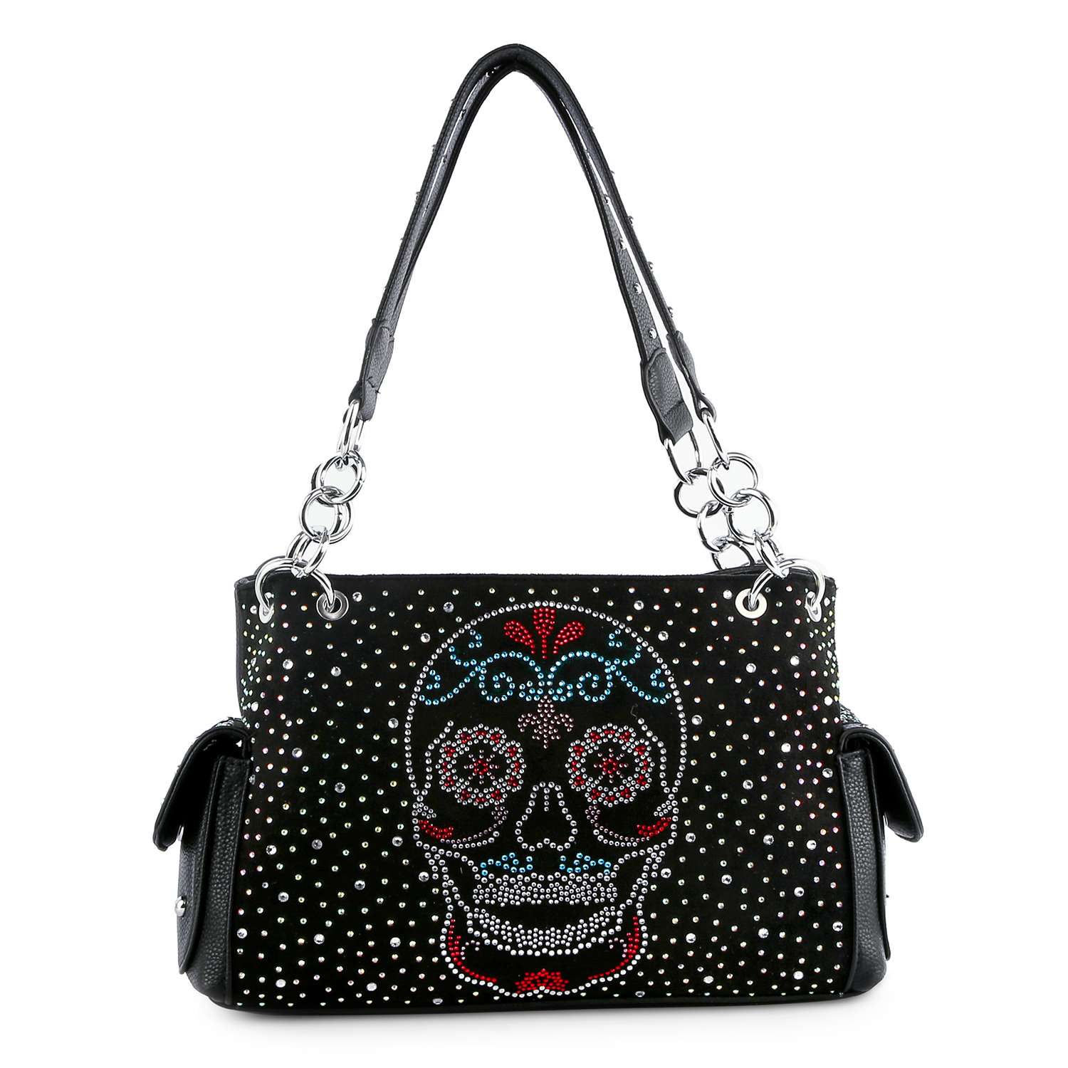 Sugar Skull Fashion Handbag - Black