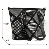 FH Diamond Pattern Shopper Style Tote Bag