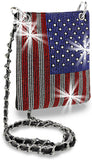 American Flag Petite Crossbody Sling - Black