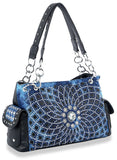 Bling Design Layered Handbag - Blue-Black