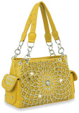 Bling Design Layered Handbag - Mustard