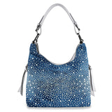 End Pocket Glamorous Hobo Handbag - Blue