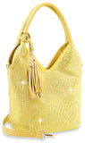 Stunning Sparkling Tall Shoulder Bag - Light Yellow