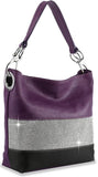 Bling Accent Banded Hobo - Purple