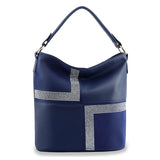 Four Square Design Hobo Handbag - Blue