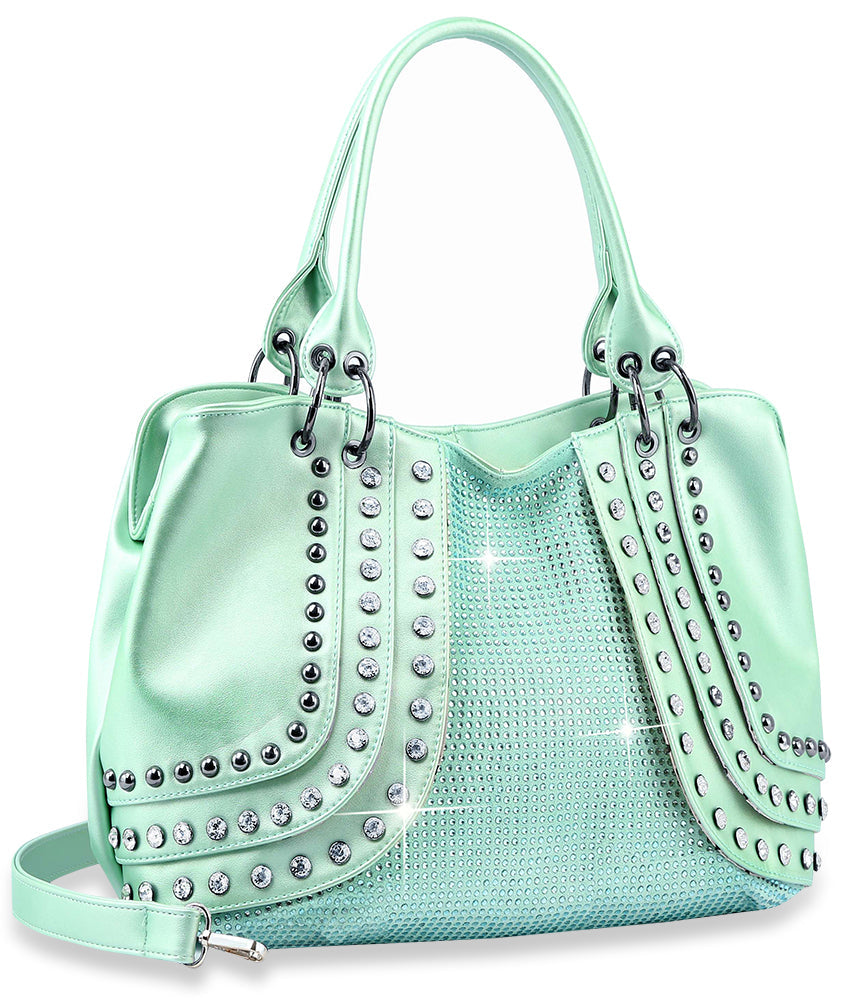 Gorgeous Studded Fashion Handbag - Mint