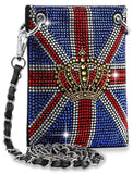 Dazzling British Flag Petite Crossbody Sling - Black
