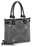 Tall Buckle Accented Tote Handbag - Black