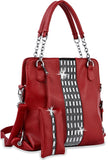 Gem Covered Accessorized Handbag - Red
