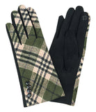Classic Plaid Fashion Gloves - Olive