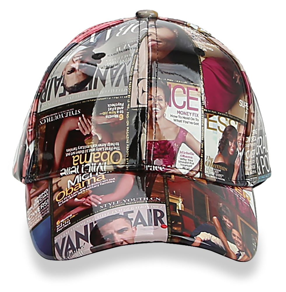 Obama Magazine Print Fashion Cap - Multi