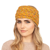 Confetti Cable Knit Headband - Mustard