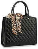 Leopard Scarf Accent Hand Tote