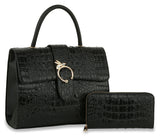 Front Flap Embossed Tote Set