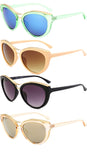 Mirrored Retro Frame Sunglasses - Assorted Box (1 Dozen)